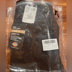 Dickies Dark Brown Loose Fit Straight Leg Double Knee Twill Work Pants 46 32